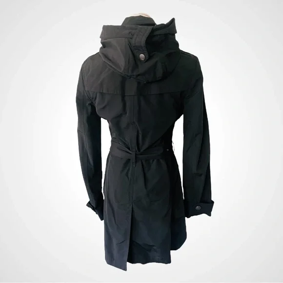 BURBERRY BRIT BLACK CLASSIC BELTED TRENCH COAT SIZE 8